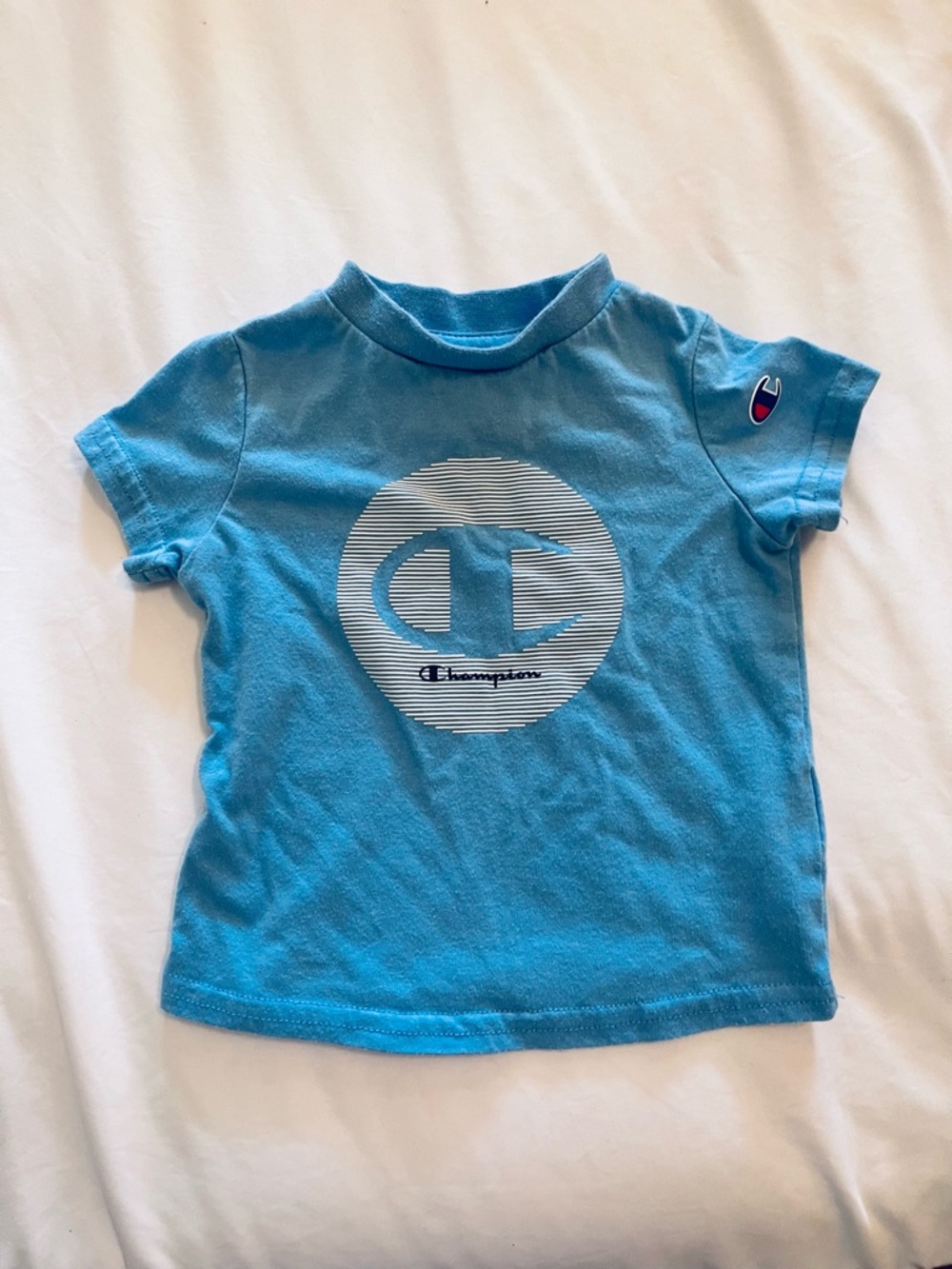 Champion Kids Light Blue Logo Short Sleeve Tee 0/3 Months
3/$18 or 4/$20